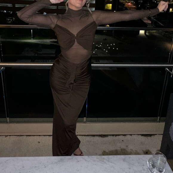 Chocolate mesh dress - Picture 3 of 3